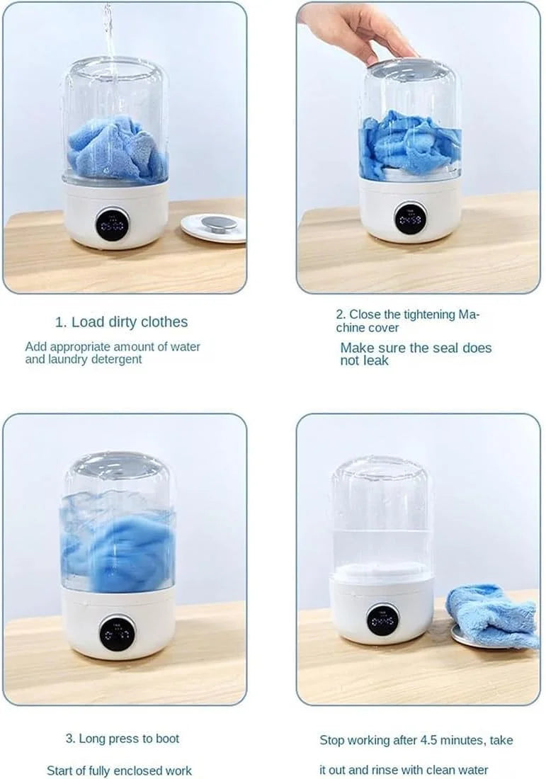 HygienePro™ Mini Ultrasonic Washer – Perfect for Underwear & Baby Clothes