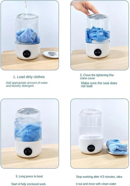 HygienePro™ Mini Ultrasonic Washer – Perfect for Underwear & Baby Clothes