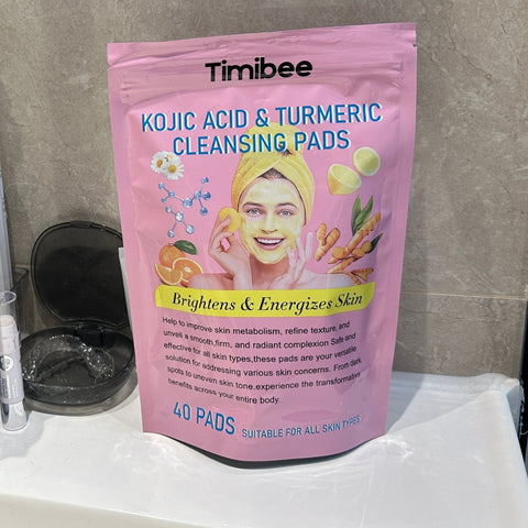Kojic Acid & Turmeric Cleansing Pads (40 Pieces) – Brightens & Energizes Skin