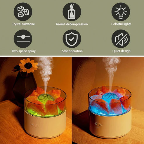 Cool-Mist Crystal Salt Aroma Oil Diffuser